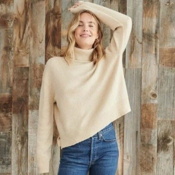 Jenni Kayne Atlas Turtleneck Sweater Wool Camel Hair - Picture 2 of 9